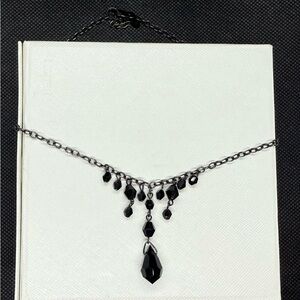 Elegant Black Necklace with Silver Accents